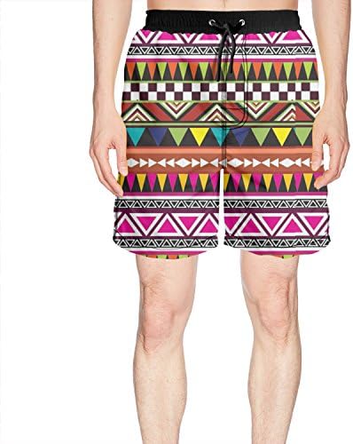 Colorful Aztec Pattern Young Men Summer Boardshort Jogging Classical Beachwear
