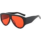 ADE WU Trendy Aviator Sunglasses for Women Men Retro Vintage Oversized 70s Thick Pilot Style Sun Glasses