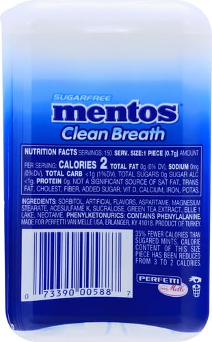MENTOS PEPPERMINT MINT, 150COUNT