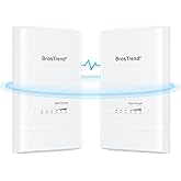 BrosTrend 5KM WiFi Bridge w/ 2X Gigabit Ports, Outdoor 5GHz 867Mbps Wireless Bridge Long Range, Plug & Play Point to Point Pt