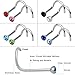 Rbenxia 20G 316L Nose Studs Rings 2.2MM Rhinestone Stainless Steel Nose Body Piercing Rings 20 Pcs Random Color for Unisex