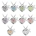 Aromatherapy Essential Oil & Diffuser Necklace Gift Set Heart Jewelry Premium Hypoallergenic Stainless Steel Perfume Pendant Locket Adjustable 23.6