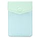 FRIFUN Card Holder for Back of Phone with snap Ultra-Slim Self Adhesive Wallet Stick on Cell Phone RFID Blocking Sleeve Covers Credit Cards and Cash(Mint)
