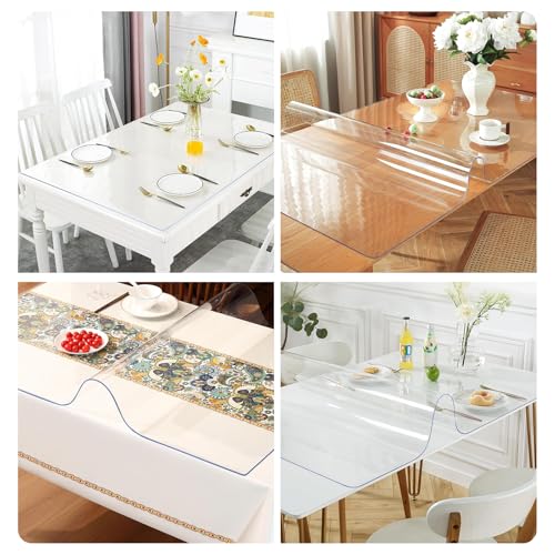 JoalGfda 1.5mm Mantel Individual de PVC Transparente, Resistente al Agua y al Aceite, Ideal para Mesas de Comedor, Mesas de Café, Escritorios y Tocadores (90x160cm)
