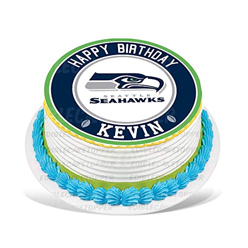 Seattle Seahawks Edible Cake Topper Personalized Birthday Seattle Seahawks Edible Cake Topper Personalized Birthday