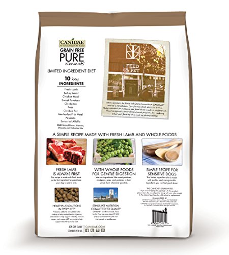 CANIDAE Grain Free PURE Elements Dog Dry Formula with Fresh Lamb, 4 lbs