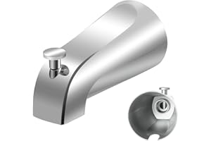 COOLFELL 5 1/4 Inch Bathroom Tub Spout, Compatible with Westbrass E531D-1F-62, Bathtub Faucet for Wall Front Mount, Tub Spout with Shower Diverter for 1/2'' IPS Inside Thread (Chrome)