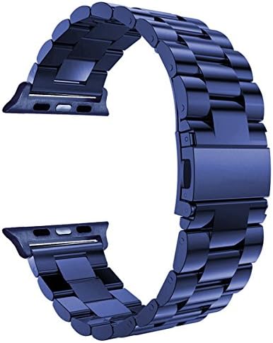 Valuebuybuy Stainless Steel Metal Clasp Buckle Wrist Strap Apple Watch - Midnight Blue/42mm