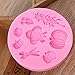 BESTONZON Halloween Vegetable Pumpkin Fondant Cake Mold Silicone Chocolate Mould Sugarcraft Decoration Baking Mould (Pink)