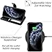 AMOVO Wallet Case for iPhone 11 Pro Max [2 in 1 Detachable] Vegan Leather Case for iPhone 11 Pro Max (6.5’’) [Wristlet] [Kickstand] iPhone 11 Pro Max Folio with Box Package (11ProMax (6.5'') Black)