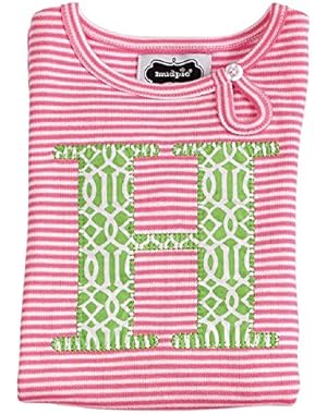 Baby Newborn Girl Pink Initial Tunic & Legging Set 0-6 Months (Letter H)