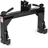 Titan Attachments 3 Point Quick Hitch Adaption to Category 1 Tractors, 3000 LB Lifting Capacity, 27.5" Between Lower Arms, 14.5" ~17.5" Level Adjustment, Black Finish