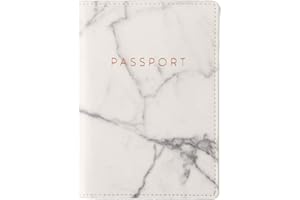 Eccolo World Traveler Travel Passport Cover Case with Storage Pocket, Marble, 6.4X4