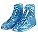 e-supao Women and Men Waterproof Shoes Cover Rain Snow Boots Covers Reusable Slip-Resistant Rain Covers (XL, Blue)