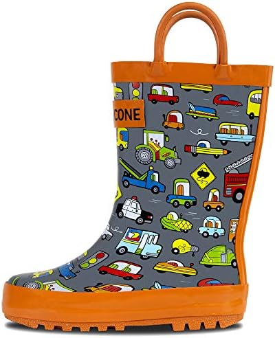 Lone Cone Elementary Collection - Premium Natural Rubber Rain Boots with Matte Finish for Toddlers and Kids