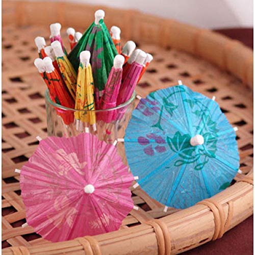 Cocktail straws and umbrellas set – ready for big cocktail party – basic drink decoration set – ideal for tiki mugs - hawaiian pool party supply - paper parasol umbrella extra large plastic straws set