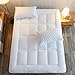 Shilucheng Cooling Mattress Topper, Extra Thick 1200 GSM Down Alternative Fill Washable, Soft Mattress pad for Back Pain, Bed Mattress Topper with 8-21