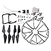 YouCute Spare Part Kit for U45 Raven U45W Blue Jay U42 U42W U42WH CW4 Blue Jay Raven Rc Quadcopter Drone Blade Gear Lading Gear Motor Frame Gear(New) (Black Large kit)