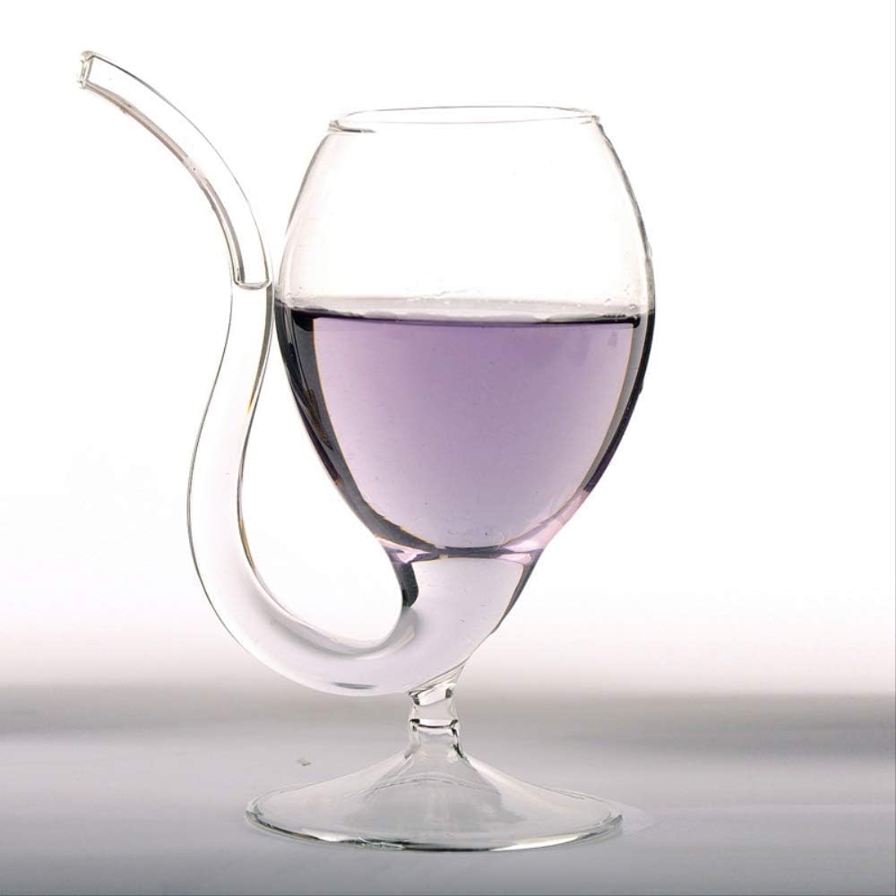 Brandy Pipe Sipping Glass Port Pipe Port Sipper Wine Glass Cup Mug with Drinking Tube Straw,use