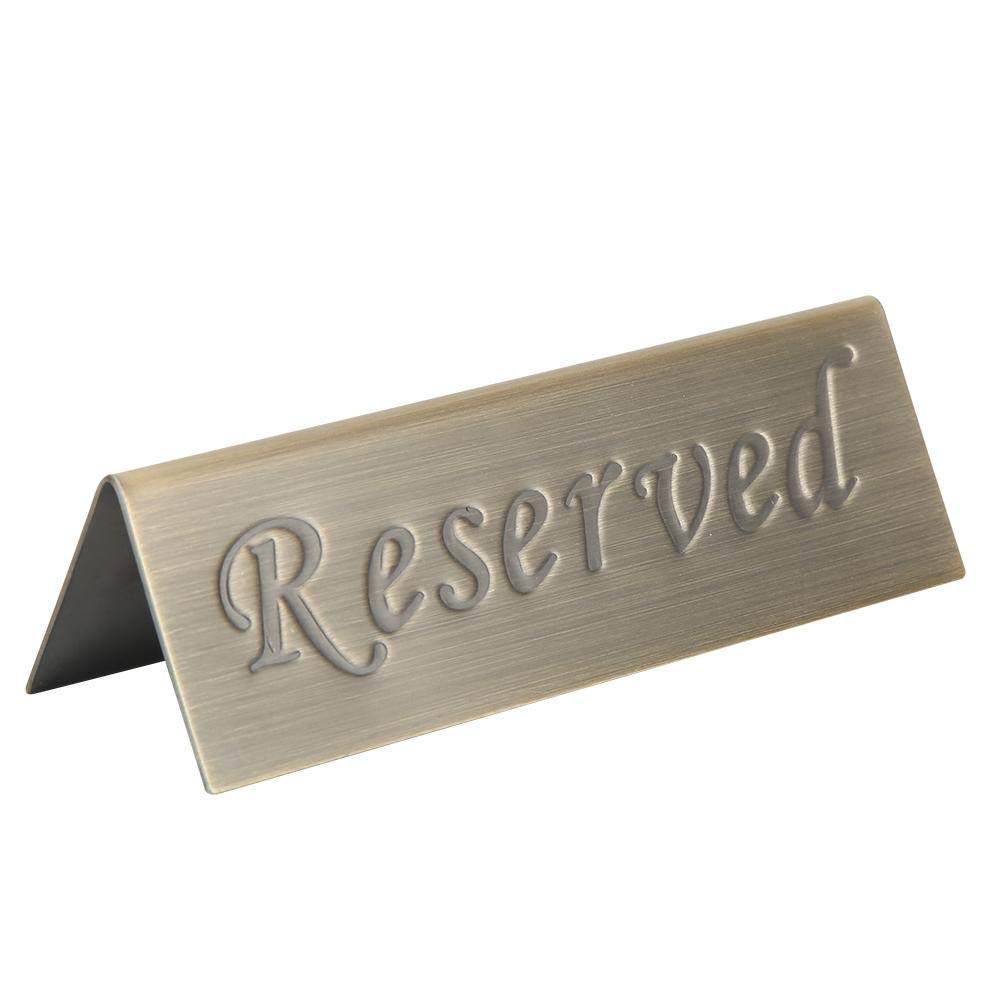 Stainless Steel Table Sign Reserved Table Tent Sign Coffee Service Sign for Restaurant Bar Pub