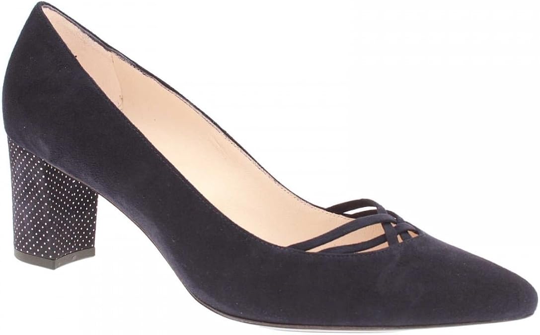 Peter Kaiser Natasia Block Heel Court Shoe 7 Navy Suede