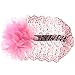 Baby Girl Toddler Cute Lace Wide Headband with Big Flower Stretch Headwear (Pink)