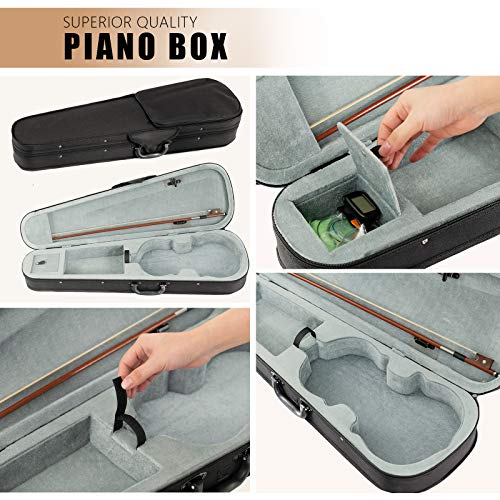 LAGRIMA 4/4 Beginner Violin,Violin Notes Sticker, Handcrafted Acoustic Violin Starter Kit, Case, Bow, Tunner,Rosin and Chin Rest - Thumbnail 3