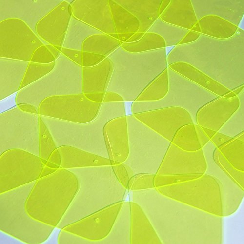 Square Vinyl Shape 40mm Yellow Go Go Fluorescent Edge Glow