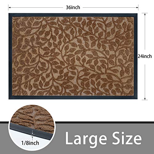 image for Mibao Durable Rubber Door Mat, Waterproof Non-Slip Easy Clean Low-Prof