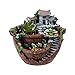 NUOLUX Micro Landscape Artificial Flowers Succulent Plants Pot Tiny Creative Flower Pot Holders Hanging Garden Design with Sweet House (Orange)