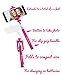 VESSATTA © Selfie Stick for iPhone & Samsung Smart Phones - Requires no charge, strudy with photo button on handle (extends 3.5 feet) Compact folding size - Multiple Colors (Pink)