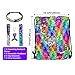 Pawliss Mermaid Reversible Sequin Drawstring Backpack with Bonus Slap Bracelet, Headband, Keychain Set, Magic Glittering Dance Bag, Rainbow, 5pcs