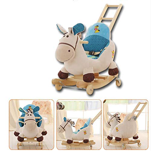 Schaukelpferd Schaukeltier Trojanische Kinder Mit Schubstange doppeltem Verwendungszweck Musik Baby Schaukelstuhl Baby… – Bild 7