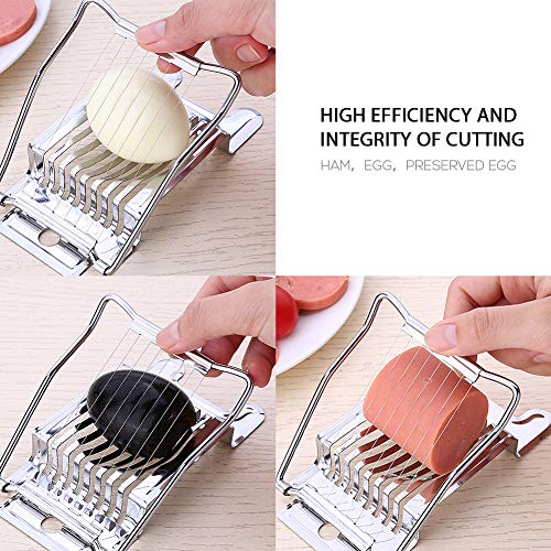 Tearcam Egg Slicer, Boiled Egg Slicer, Egg Cutter Chopper with 7 Cutting Wire in Stainless Steel