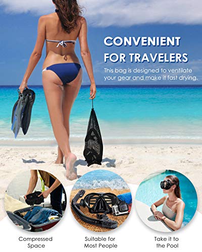 POPCHOSE Snorkel Set, Silicone Snorkeling mask Set for Adults and Youth, Foldable Snorkel Anti-Fog Anti-Leak Adjustable Diving Mask Gear Mesh Bag for Snorkeling, Diving, Swimming - Thumbnail 5