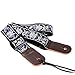 CLOUDMUSIC Jacquard Ukulele Strap Hawaiian Silver Purple Flowers Strap Button Free(Silver and Purple Flower)