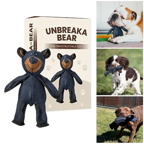 Unbreaka Bear 2.0, Jouet pour Chien 25 cm ,Jouets pour Chiens, Jouets Interactifs pour Chiens, Jouet pour Chien Ours Indestructible, Peluche pour Chien Toutes Tailles et Tous Âges, Emballage boîte (A)