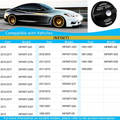 10504 Locking Gas Cap,Lock Fuel Cap Replace Compatible with NISSAN Titan,Armada,Rogue Sport,Micra,Murano,Sentra,Versa Note | INFINITI Q70L,Q40,QX50 | chevy Silverado - Locking Fuel Door