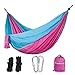 Parachute Nylon Hammock with Ropes & Carabiners ¨C Military-Grade Outdoor Camping Equipment ¨C Portable, Lightweight and Weather resistant ¨C Great for Traveling, Backpacking, Park, Backyard(pink)