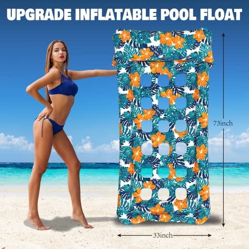 HomeKaren Oversized Pool Floats Lounge 2 Pack 73" X 33" 185 * 83.8cm, Inflatable Tanning Pool Floaties for Adults, Cooling Pool Raft Lounger Rafts & Ride-Ons for Party, Sea, Beach, Lake River