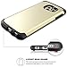 E LV Case for Galaxy S6 Edge case (Shock Proof Defender) Slim Cover Protection for Samsung Galaxy S6 Edge - [Gold/Black]