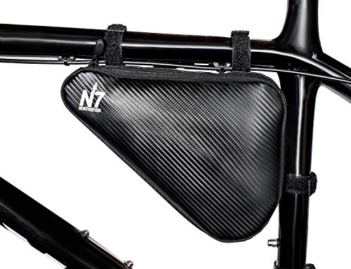 NORTHSEVEN Bicycle Full Frame Pack, Carbon Cycling Frame Bag – Lightweight Storage for Triathlons & MTB | Holds Large Cell Phones, Wallets, 10 Gels, Pump, Tools and mor Water Resistan, Bicycle Touring