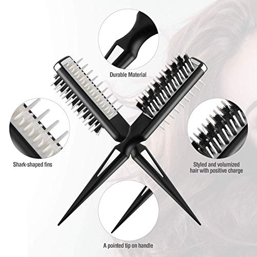 Hair Style Comb, Portable Hair Styling Comb, Hair Shark Comb Instant, Multifuncional tease Combing Brush with Shark Back Two-sided Design Instant Hair Volumizer for Hairdressing Women Men