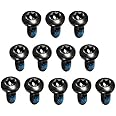 12pcs Mountain Bike Disc Brake Rotor Bolts MTB Bicycle M510mm Screws Stainless Steel T25 Cycle Bicycle Brake Disc Bolts Screw - Set of 12 (Black)