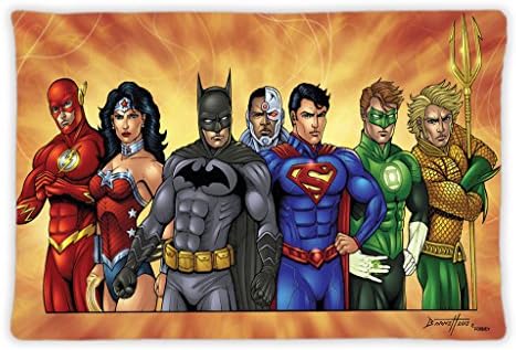 Justice League Design Decorate Pillowcase Zippered Rectangle Pillowslips Cushion Cover Case
