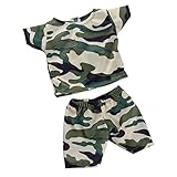 MonkeyJack Camo Short Sleeve T-shirt & Pants Set Outfit Clothes for 18'' American Girl Doll or 17'' Zapf Baby Born Dolls
