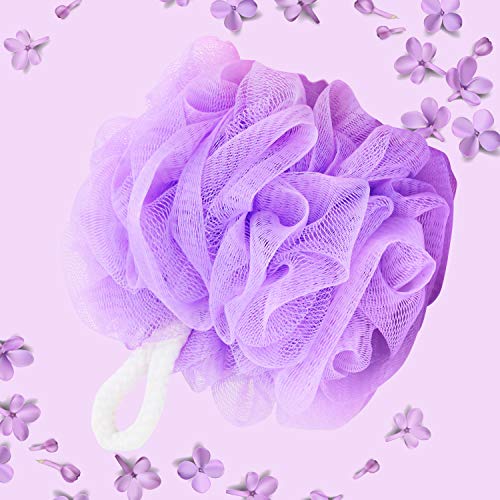 Fuxury FU Global Pouf 5 Inch Mesh Shower Sponge Bath Lily Pack of 8 - Thumbnail 4