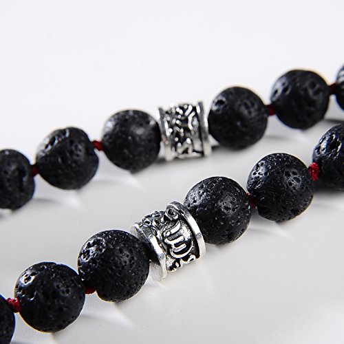 Mala Beads Necklace, Mala Bracelet, Buddhist Prayer Beads Necklace, Tassel Necklace (Lava) - Thumbnail 3