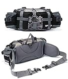Outdoor Fanny Pack Hiking Camping Biking Waterproof Waist Pack 2 Water Bottle Holder Sports Bag for Women and Men Black