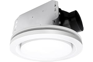 Akicon Exhaust Fan with Bathroom Light, 90 CFM, 1.5 Sones Bathroom Exhaust Fan for ceiling, 15W Dimmable 3CCT LED Light with 5W Night Light Ventilation fan for Bathroom and Home, Round, White